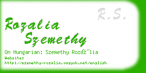 rozalia szemethy business card